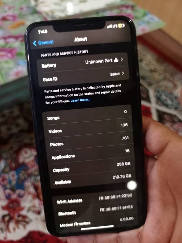 Iphone Xs max PTA approve 256GB 70K 3