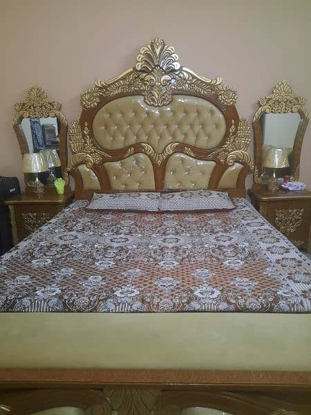 Royal style king size bed set for sale 03379239556 3