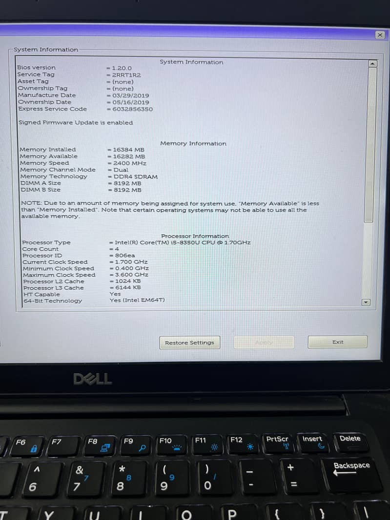 Dell Latitude 7490  16 gb ram 256gb ssd core i5 8th Gen 5