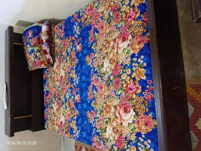 Wooden bed size 6.5 by 5 in good condition without mattress 4