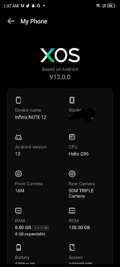 Infinix Note 12 8/128 Exchange possible