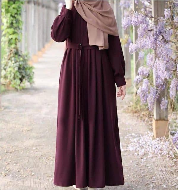 Elegant Georgette Full Abaya with Matching Stoller 2