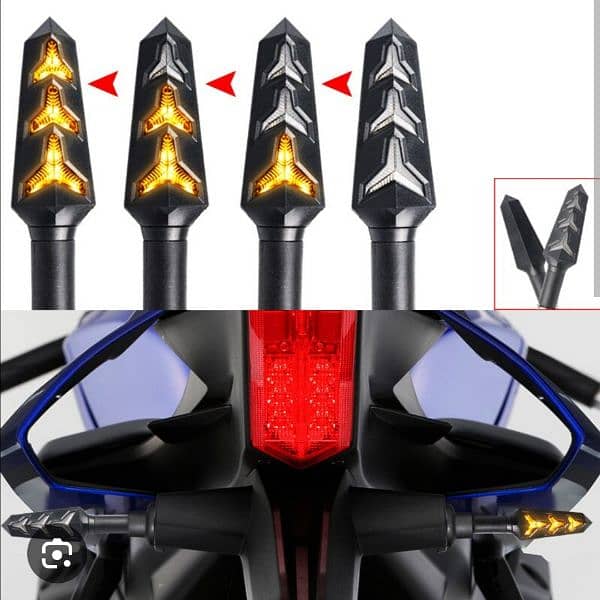 new motorbike light flowing fish bone indicator 1