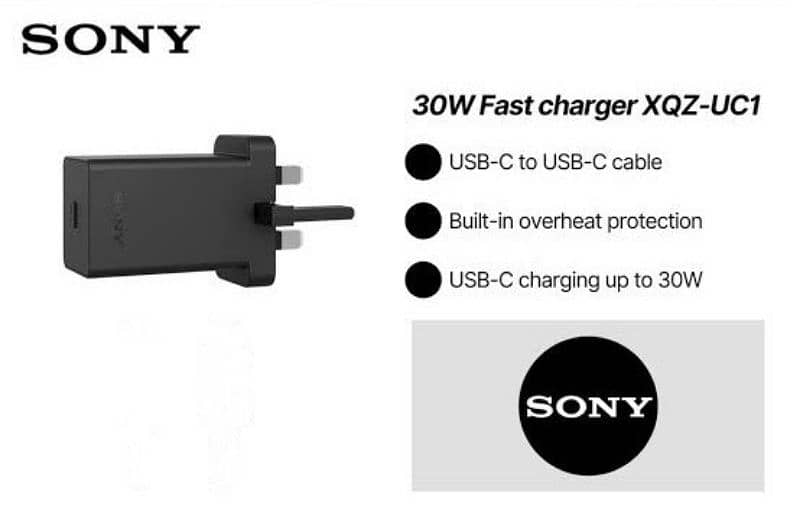 Original Sony 30W Super Fast charger XQZ-UC1 for rapid quick charging 1