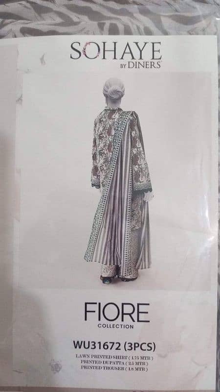 Lawn printed Unstiched dress, Sohaye by diners. 1