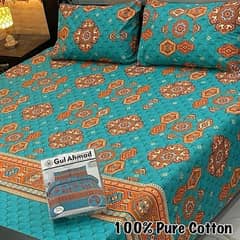 3 pcs Cotton printed Double bedsheet