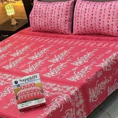 3 pcs Cotton printed Double bedsheet