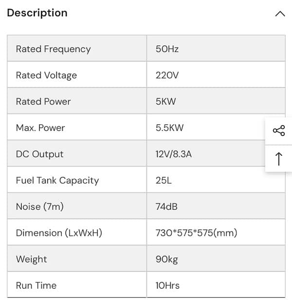 Hyundai Gasoline Generator 5.5 KW (HGS6250) 3