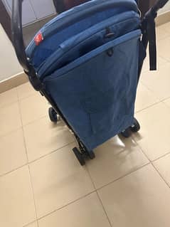 pram stroller blue perfect condition 0