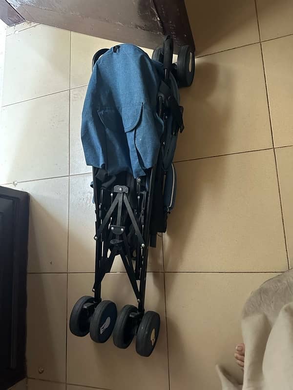 pram stroller blue perfect condition 5