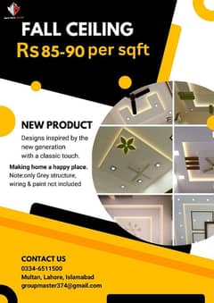 Fall Ceiling sales promo Rs85 to Rs90 sqft grey