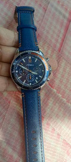 Sinobi citizen mens watch blue leather strapes