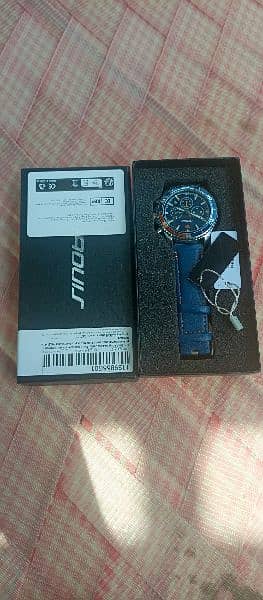 Sinobi citizen mens watch blue leather strapes 2