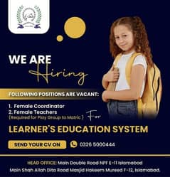 Female Coordinator & Females Teachers Required