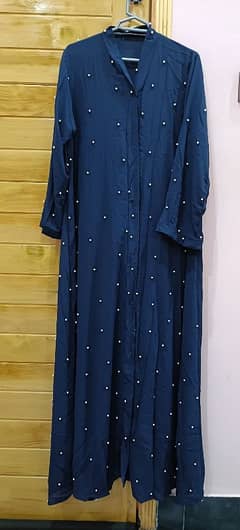 Navy Pearl Abaya 0