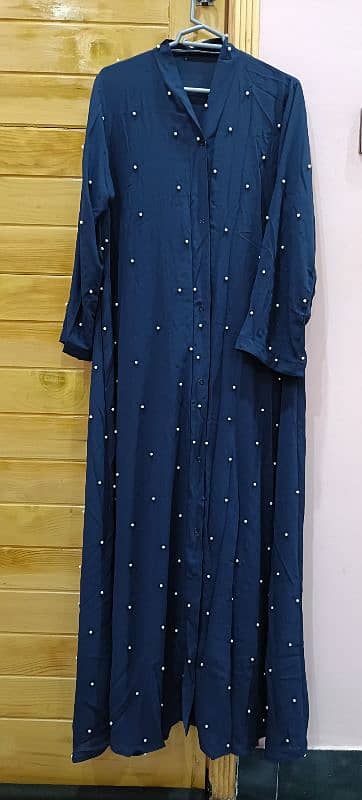 Navy Pearl Abaya 0