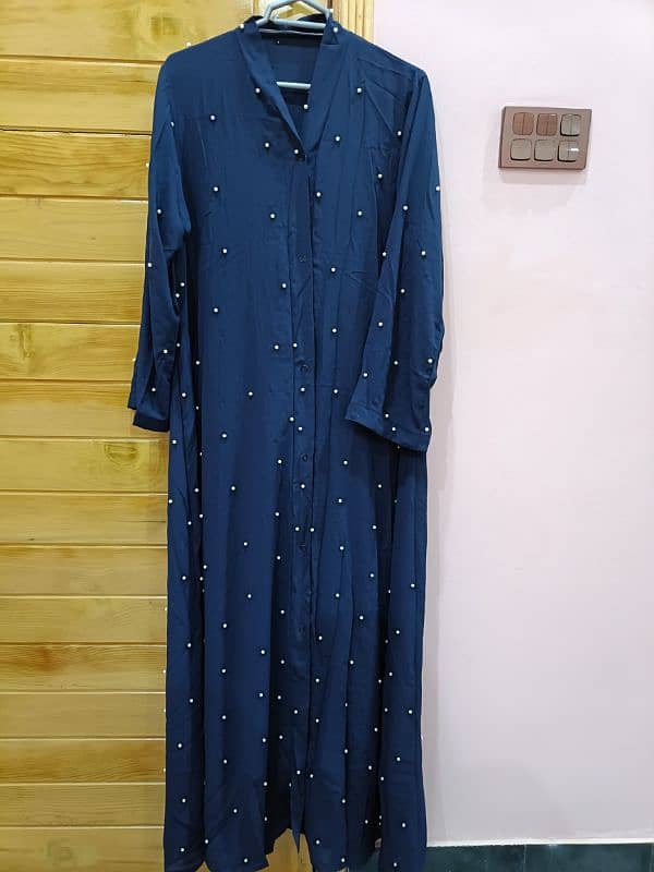 Navy Pearl Abaya 1