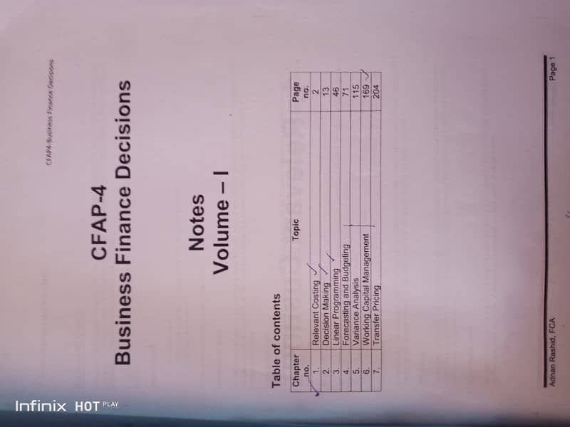 CA Business and finance decision with handbook and notes. 1