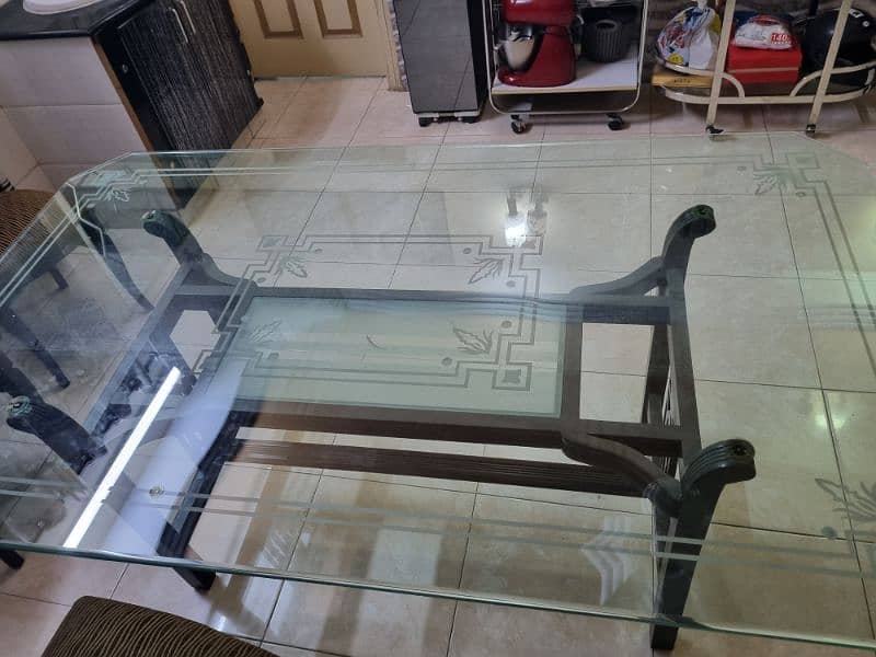 Glass Dining Table + 6 chairs 1