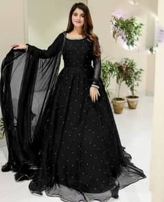 3 pcs women's Stitched Chiffon Sequins Embroidered 3pcs Mix suit 0