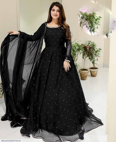 3 pcs women's Stitched Chiffon Sequins Embroidered 3pcs Mix suit 3