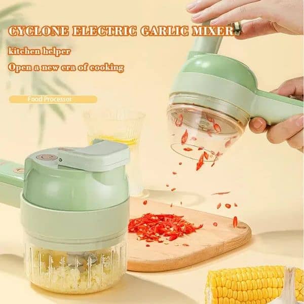 4 In1 Multifunctional Electric Vegetable Chopper And Slicer Set 2