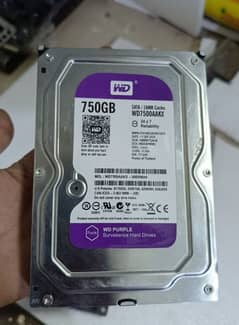 hard disk 750GB wd purple, PC 1 month local warranty