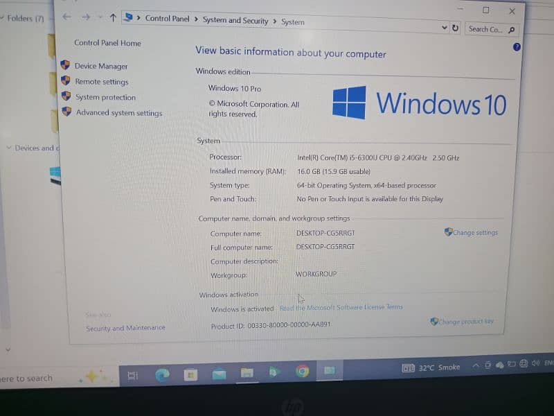 Intel Core i5 6th Gen Laptop - Windows 10 Pro - 16GB RAM 1