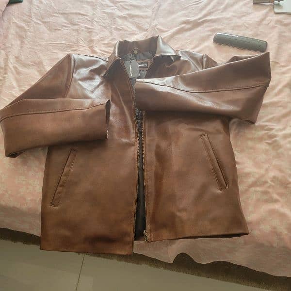 brown leather jacket 0