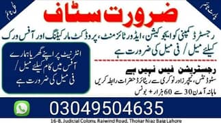 Lahore Jobs Available For Fresh Candidates/Male and Female