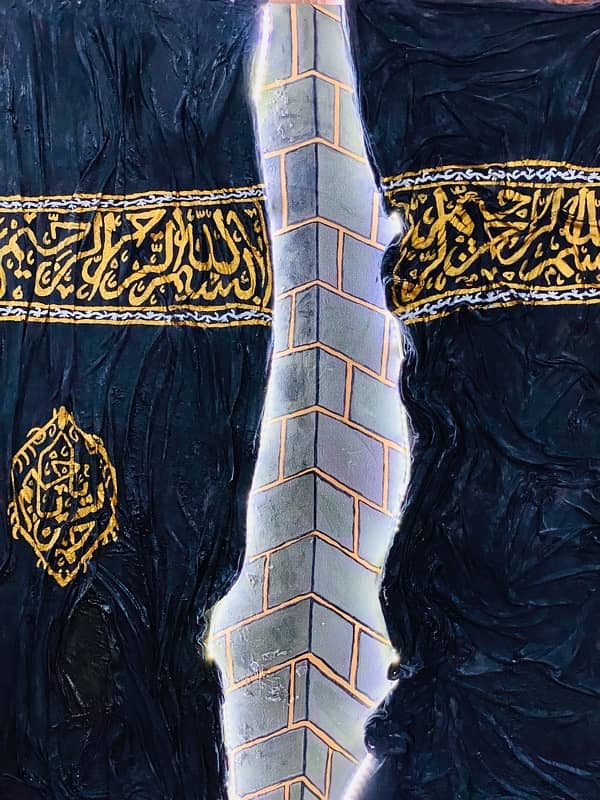 Beautiful 3D Glowing Gilaf e Kaaba Big Painting 2