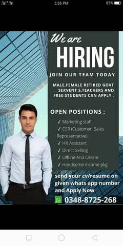 Need Male And Female Staff