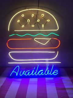 Neon Light Sign (Burger Available) for Sale