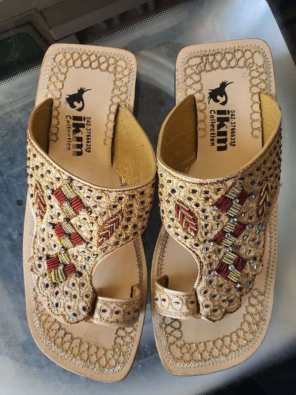 Wedding Chappals 2 Pairs Size 7 in good condition 2