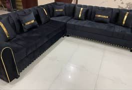 L shape sofa black colour