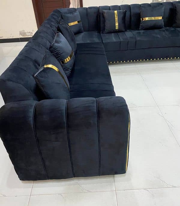 L shape sofa black colour 1