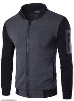 1 Pc Men's  Fit Body Fleece Jacket-Grey