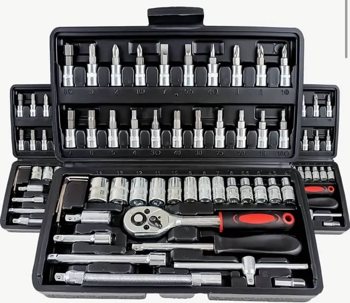 46pcs of Repair Tool Kit with storage case for Car & Home Maintenance 0