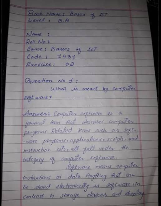 I need Hand writting Assaignment Work 7