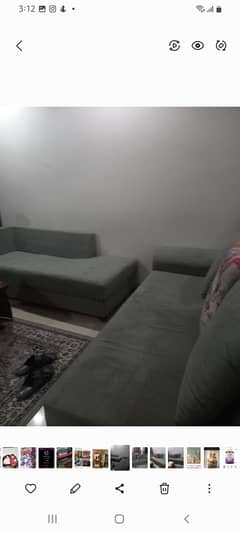 7 seater L shaped sofa reasonable price. used