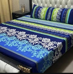 3 Pcs Crystal Cotton printed Double Bedsheet (Cash on Delivery)