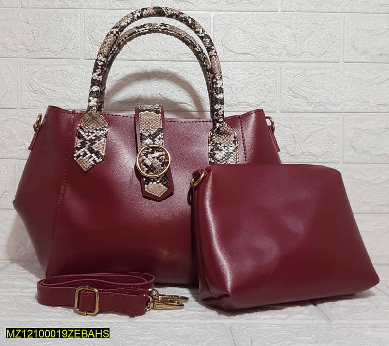 50% off 5-Piece Women's Leather Plain Handbag Set – Stylish 18