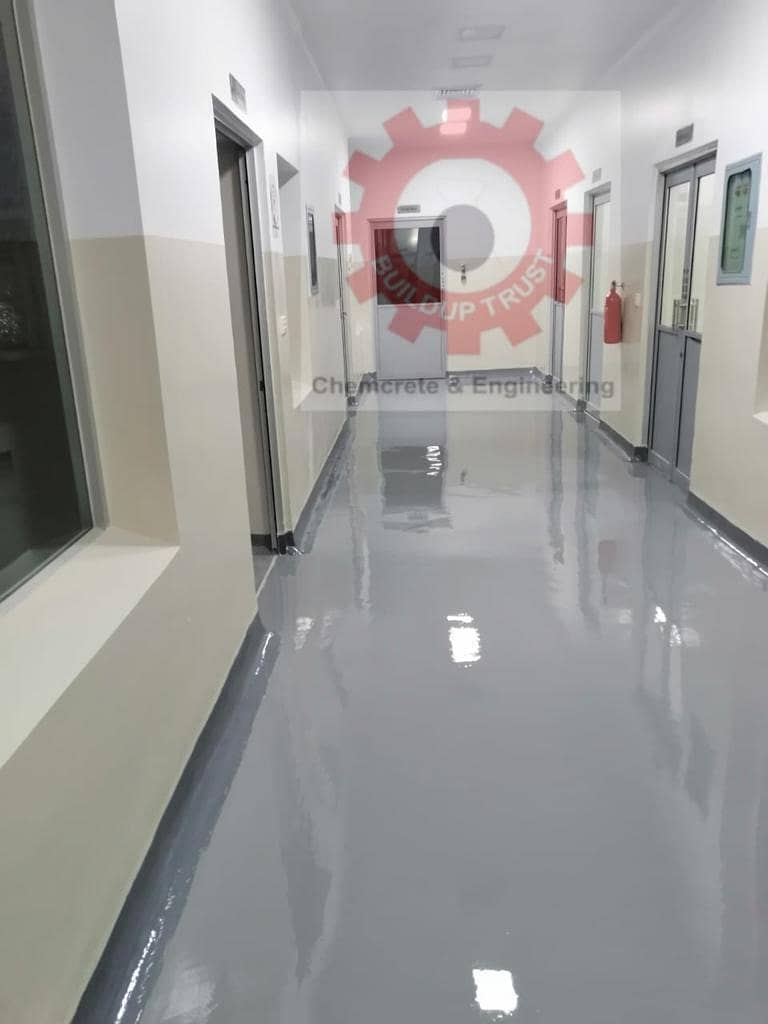 PU  polyurethane flooring|water proofing |ceiling paint work 5