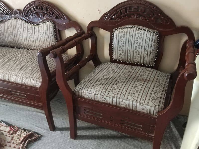 wooden Sofas set with Dewan 3