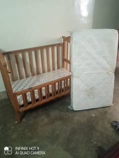 Kids Cot | Baby Cot | Wooden Coat | Bay Cot with Mattress