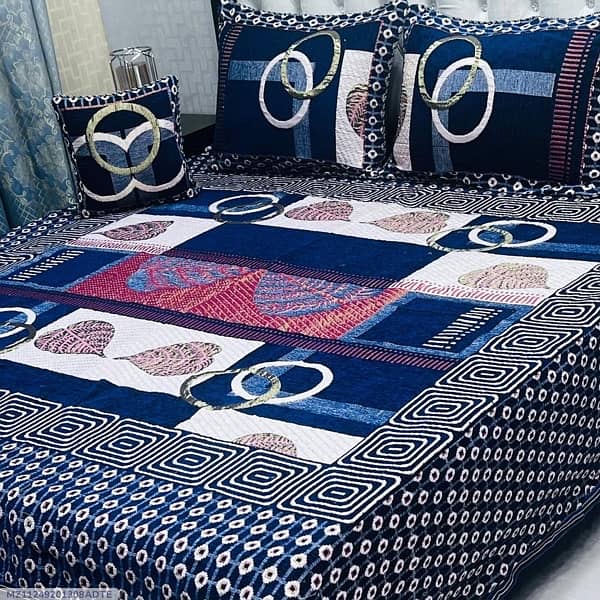 Bed sheet 4 pcs velvet jacquard embroidered bridal set 1