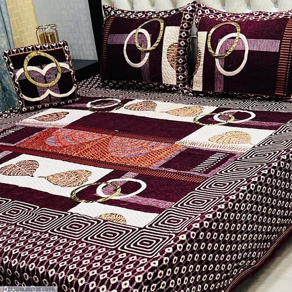 Bed sheet 4 pcs velvet jacquard embroidered bridal set 3