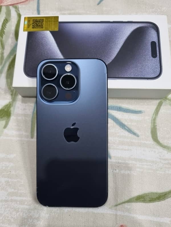 Apple Iphone 15 Pro 128 gb PTA approved (Blue Titanium) 1