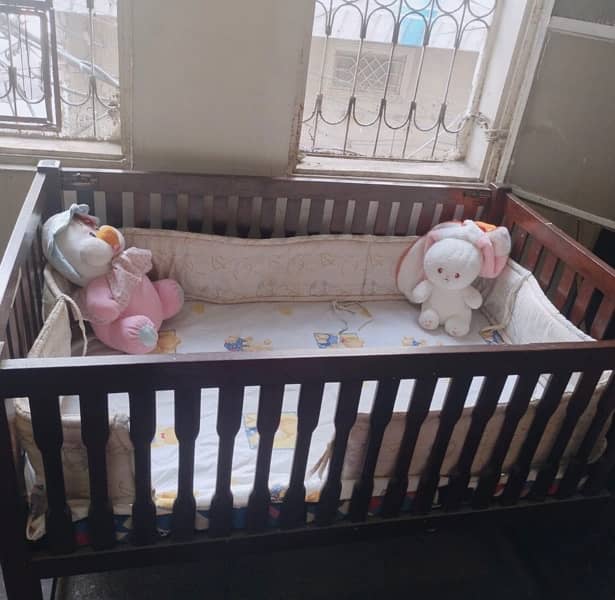 wooden baby cot 2