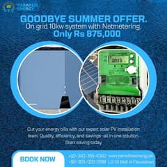 Goodbye Summer Offer On Grid 10 kw system With net metering